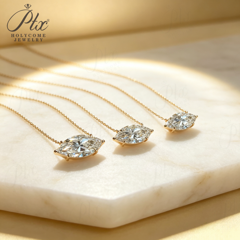 IGI Certified Lab Grown Diamond Marquise Pendant Necklace