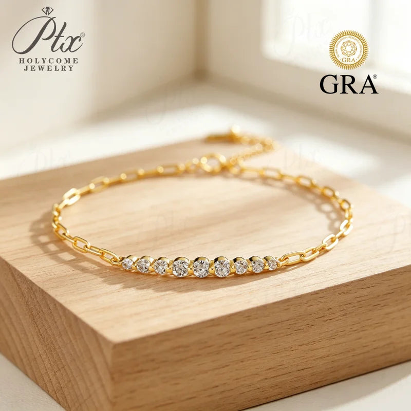 3/2.5/2mm GRA Moissanite Tennis Bracelet