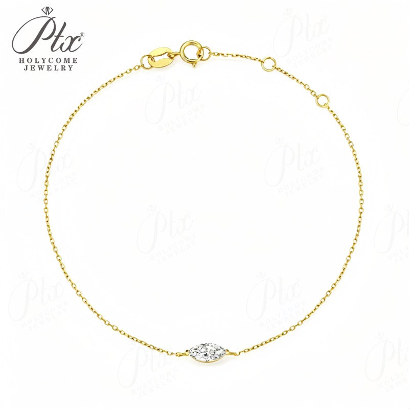 IGI Certified Lab Grown Marquise Diamond 14K Gold Bracelet
