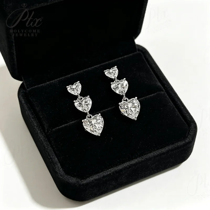 5ct Heart Cut D VVS1 Moissanite Stud Earrings