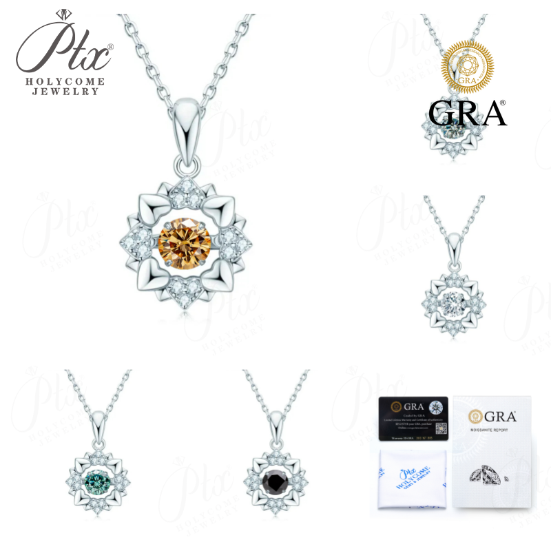 0.5ct Round Cut D Color GRA Moissanite Necklace